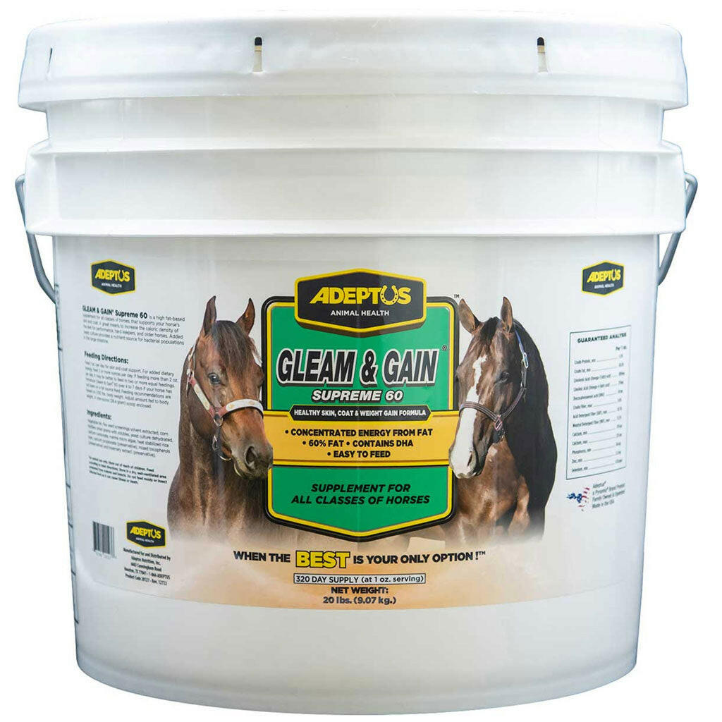 Adeptus Gleam & Gain Supreme 60 Coat & Weight Gain Supplement for Horses