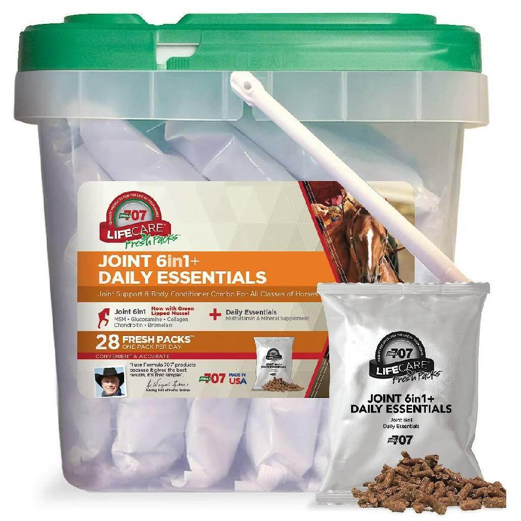 Formula 707 Joint 6-in-1 + Daily Essentials Combo Daily Fresh Packs For Horses (28 Day Supply)