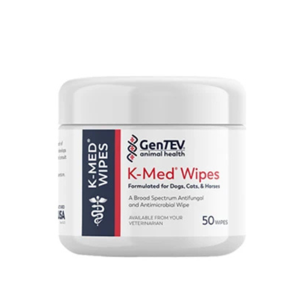 Gentev K-Med Wipes for Cats, Dogs & Horses, 50 Count
