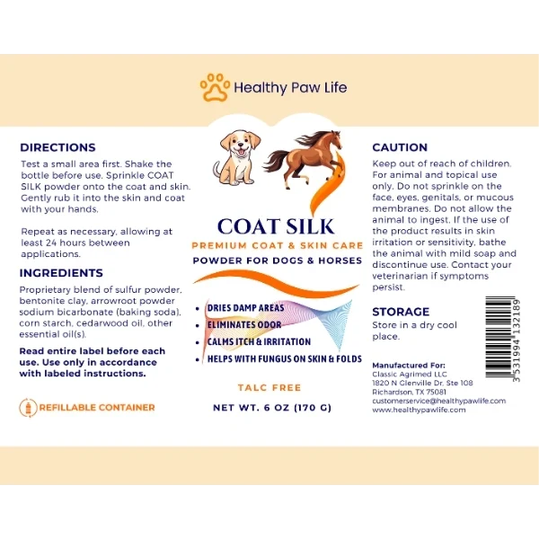 Healthy Paw Life Coat Silk for Dogs & Horses, 6-oz