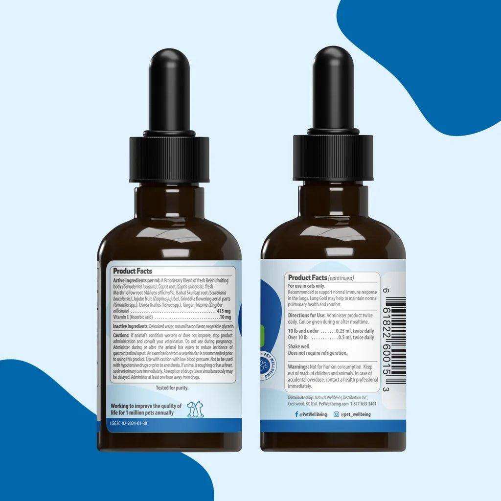 Pet Wellbeing Lung Gold for Cats