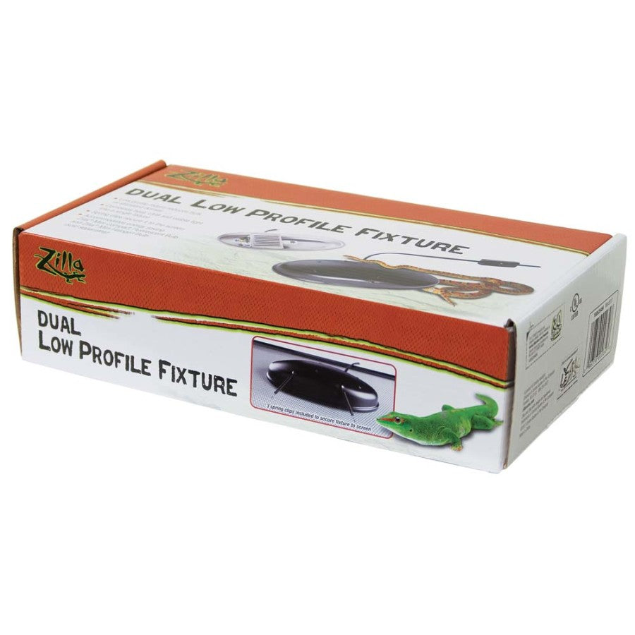 Zilla Low Profile Reptile Terrarium Fixtures Dual