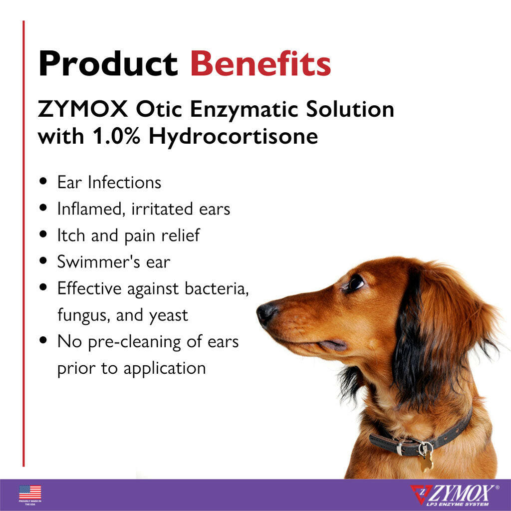 Zymox Otic Enzymatic Solution 1% Hydrocortisone