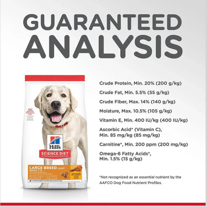Hill's Science Diet Adult Light Large Breed Dry Dog Food, Chicken Meal & Barley