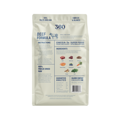 360 Pet Nutrition Beef Formula Freeze-Dried Raw Dog Food