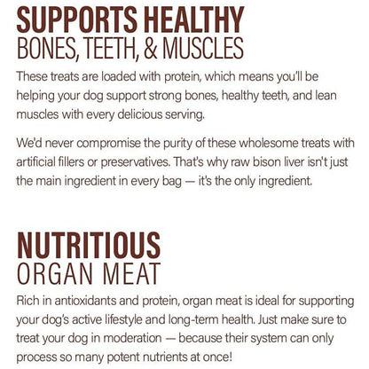 360 Pet Nutrition Bison Liver Freeze-Dried Raw Dog Food, 4-oz