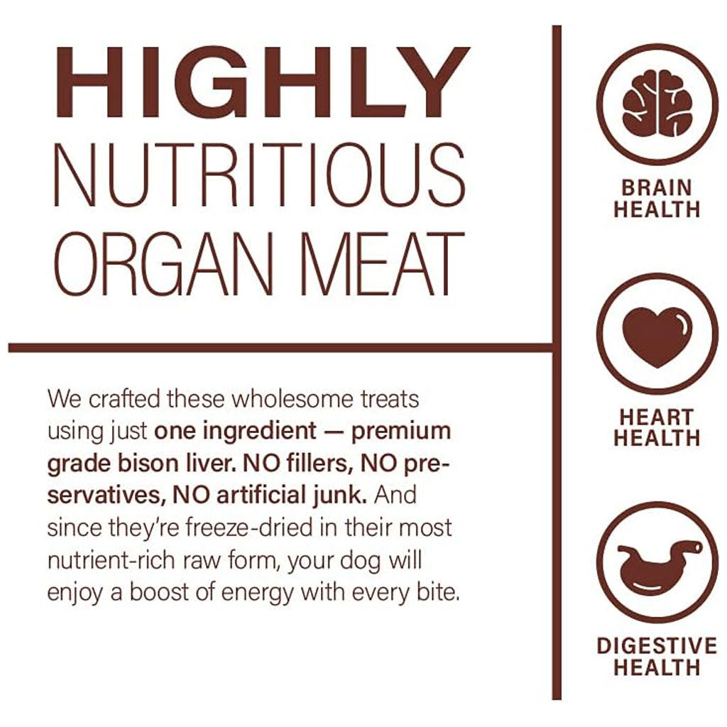 360 Pet Nutrition Bison Liver Freeze-Dried Raw Dog Food, 4-oz