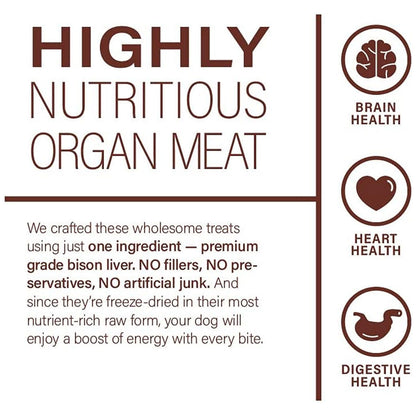 360 Pet Nutrition Bison Liver Freeze-Dried Raw Dog Food, 4-oz