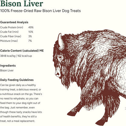360 Pet Nutrition Bison Liver Freeze-Dried Raw Dog Food, 4-oz
