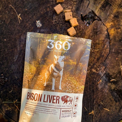 360 Pet Nutrition Bison Liver Freeze-Dried Raw Dog Food, 4-oz