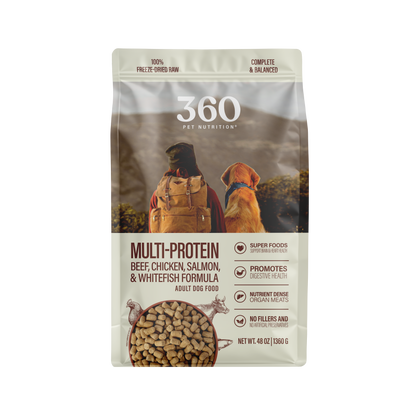 360 Pet Nutrition Multi-Meat Freeze-Dried Raw Complete Meal for Adult Dogs