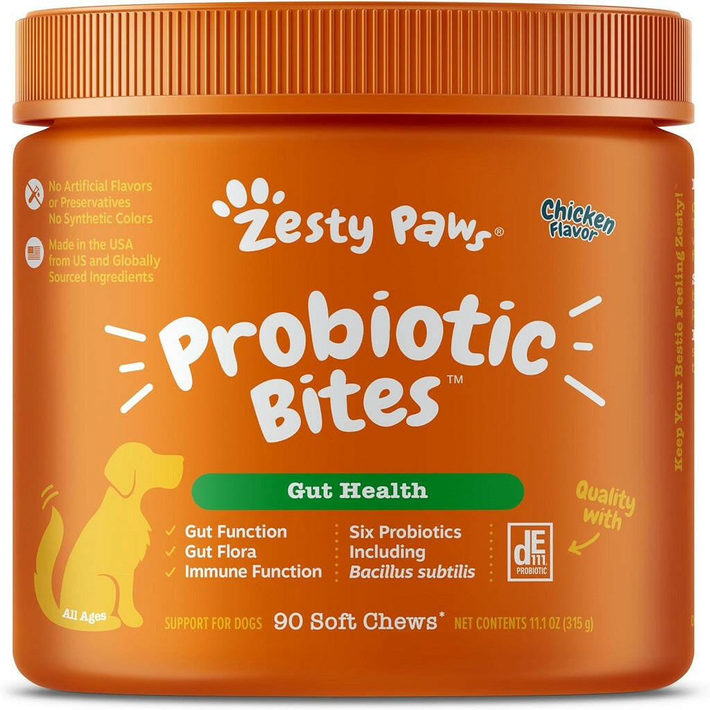 Zesty Paws Probiotic Bites Chicken Flavored Chews for Dogs (90 ct)