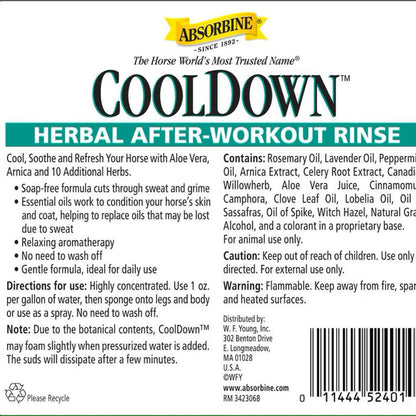 Absorbine Cooldown Herbal After Workout Rinse for Horses