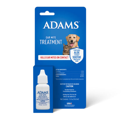 Adams Medication for Ear Mites for Dogs & Cats (0.5 oz)