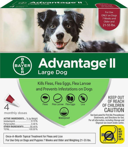Advantage II Flea Control for Large Dogs (21-55 lbs) Red Box