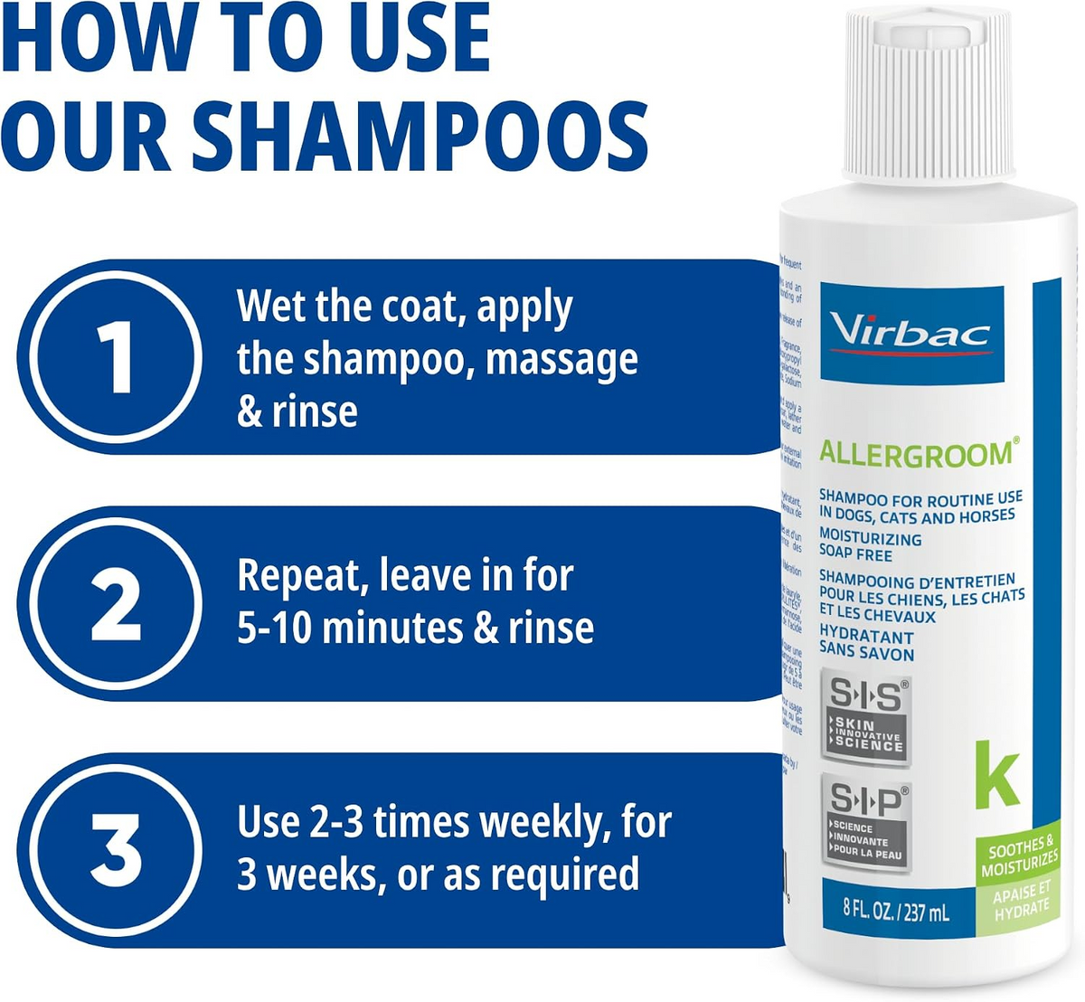 Allergroom Moisturizing Shampoo for Dogs, Cats & Horses