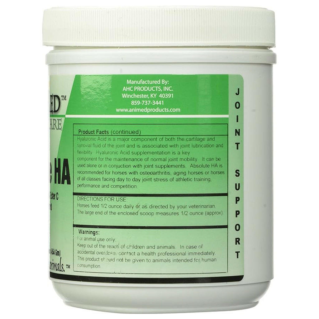 AniMed Absolute HA Hyaluronic Acid & Ester C Apple Flavored Horse Supplement(16 oz)