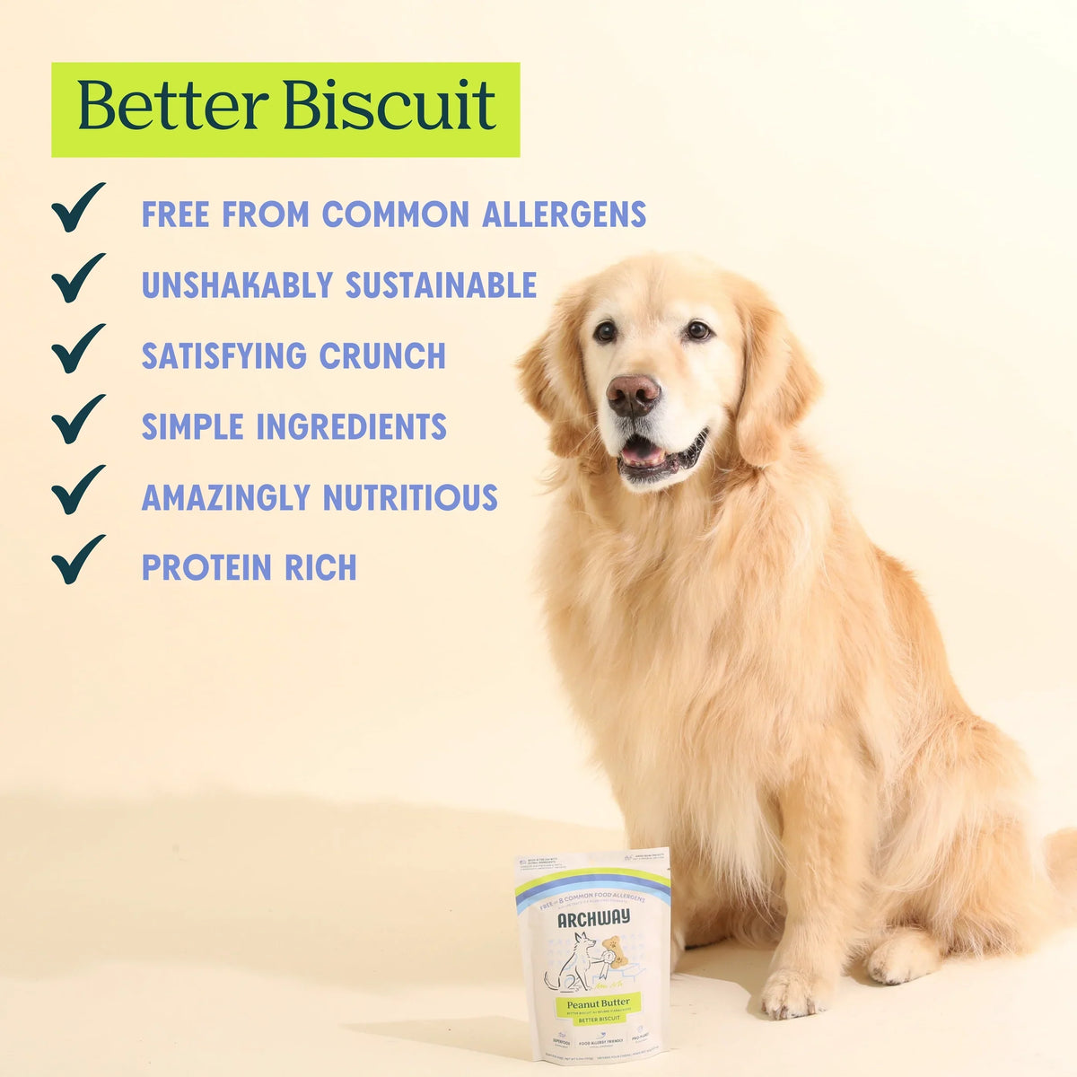 Archway Better Biscuit Peanut Butter Crunchy Dog Treats, 5-oz