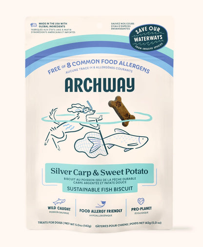 Archway Single Carp & Sweet Potato Biscuit Dog Treats, 5-oz