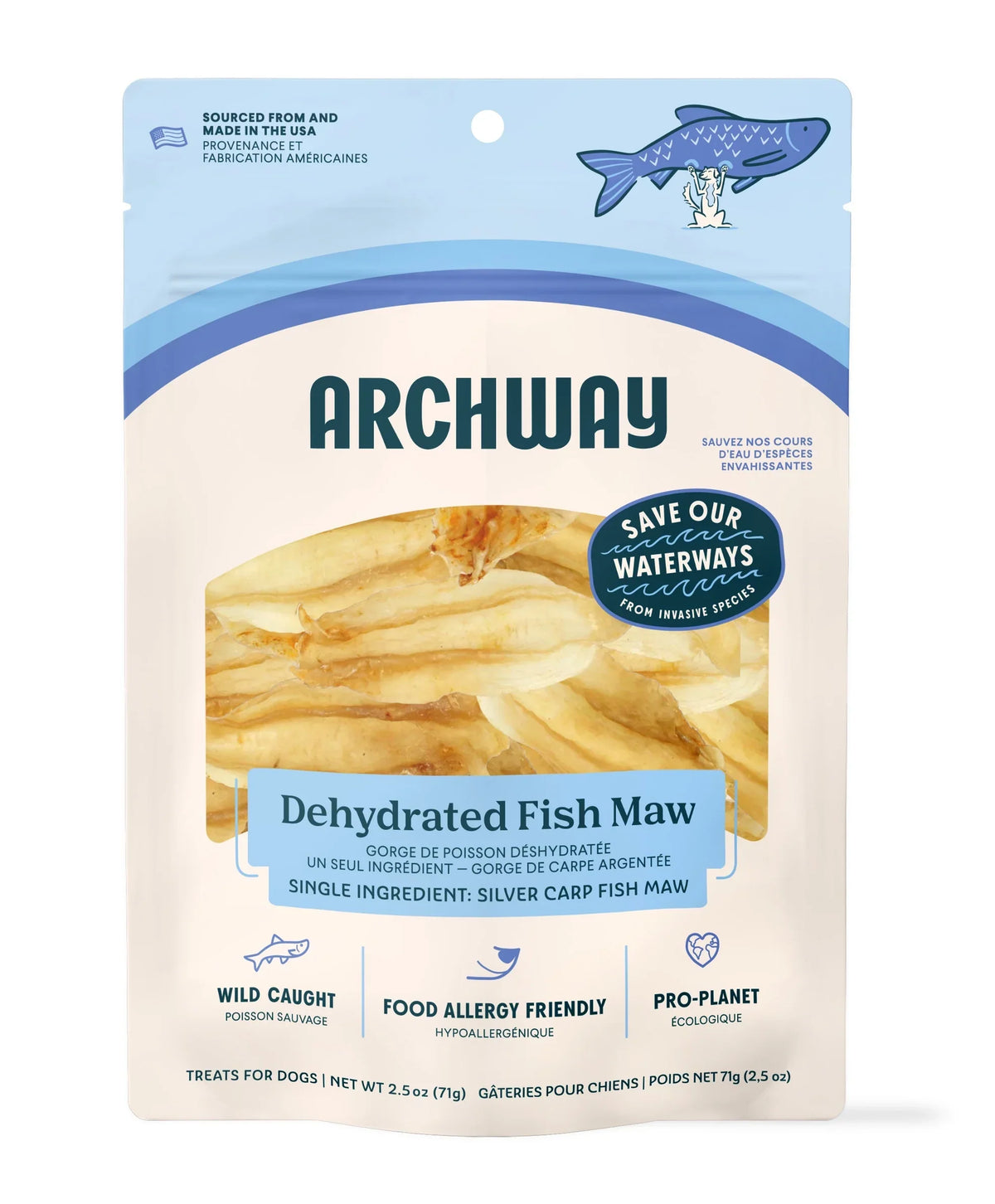 Archway Single Ingredient Silver Carp Fish Maw Natural Dog Chew Treat, 2.5-oz