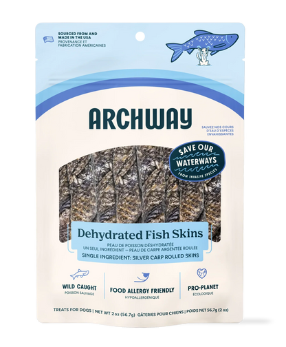Archway Single Ingredient Silver Carp Rolled Skin Natural Dog Chew Treat, 2-oz