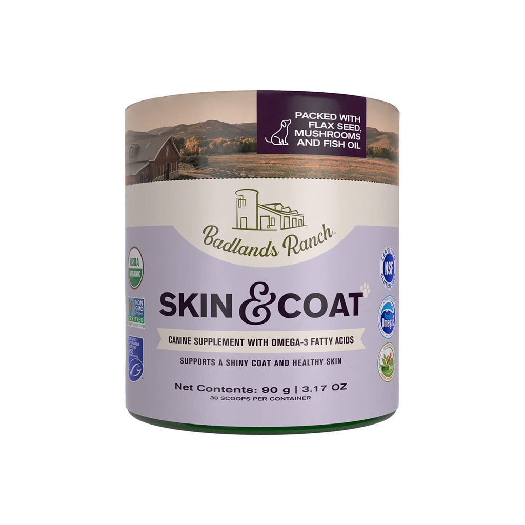 Badlands Ranch Skin & Coat Canine Supplement with Omega-3 Fatty Acids, 3.17-oz
