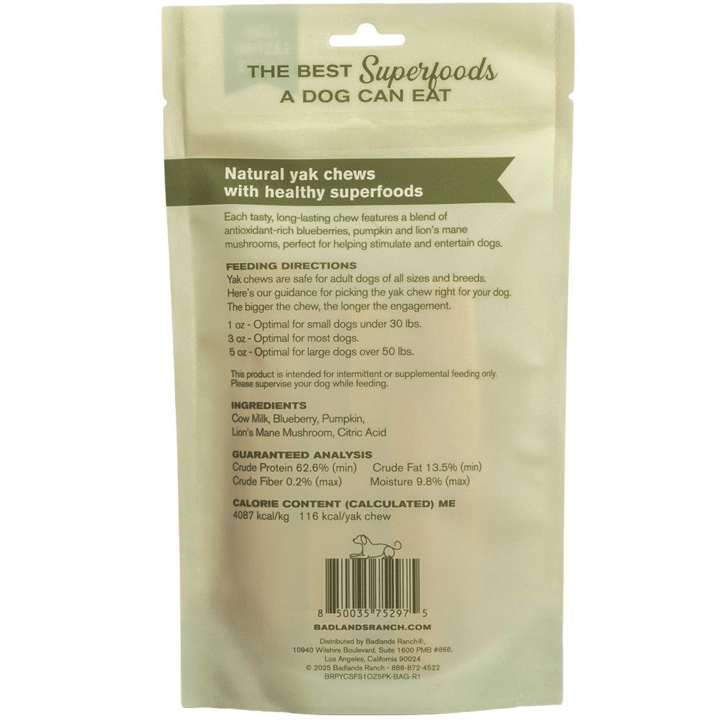 Badlands Ranch Superchew Superfood Formula Dog Chews, Small, 1-oz