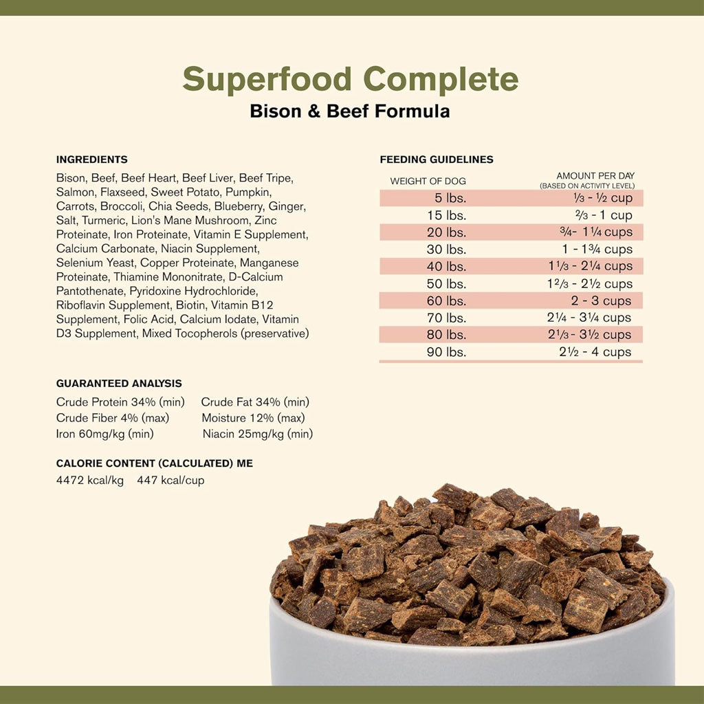 Badlands Ranch Superfood Complete Premium Air Dried Bison & Beef Dog Food