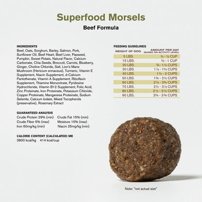 Badlands Ranch Superfood Complete Raw Coated Morsels Beef Dog