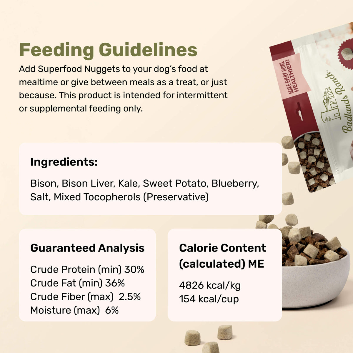 Badlands Ranch Superfood Nuggets Dog Food Topper