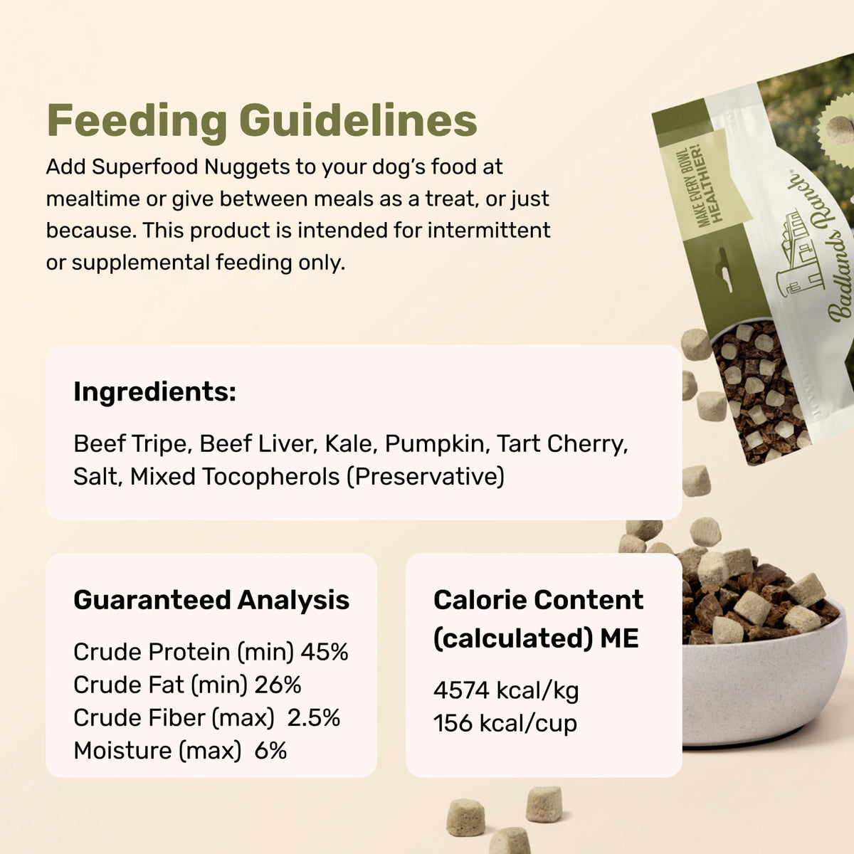 Badlands Ranch Superfood Nuggets Dog Food Topper