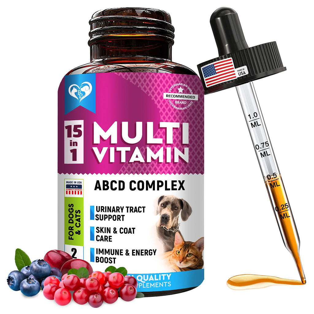 Beloved Pets 15-in-1 Multi Vitamin ABCD Complex for Dogs & Cats (2 oz)