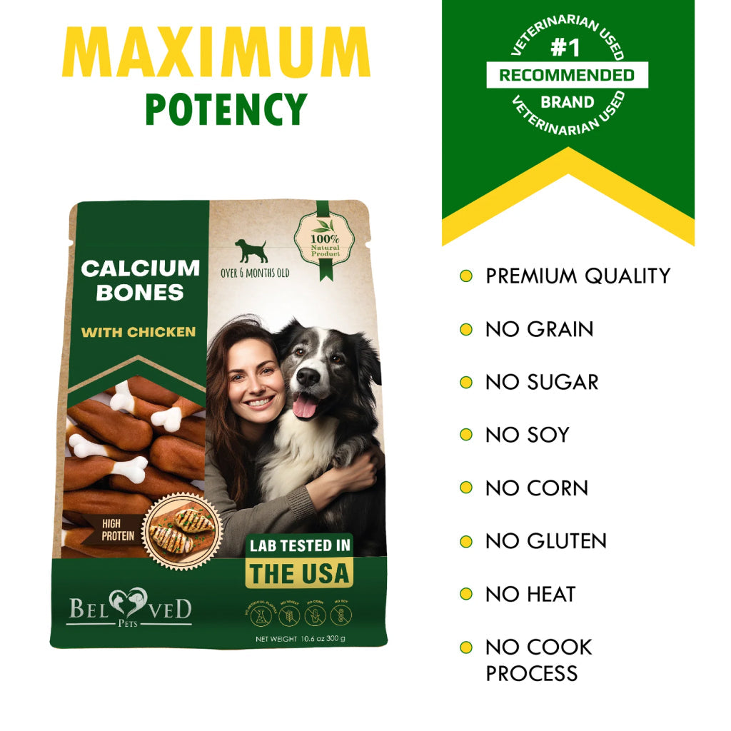 Beloved Pets Calcium Bones with Chicken Natural Chews For Dog (10.6 oz)