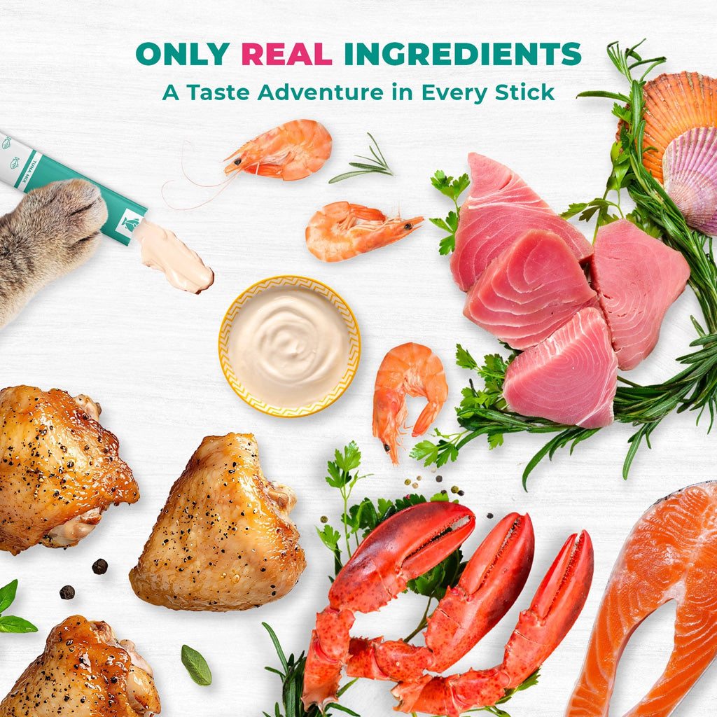 Beloved Pets Chicken & Tuna Mix Creamy Lickable Treats Dual Support for Cats & Dogs, 40-count