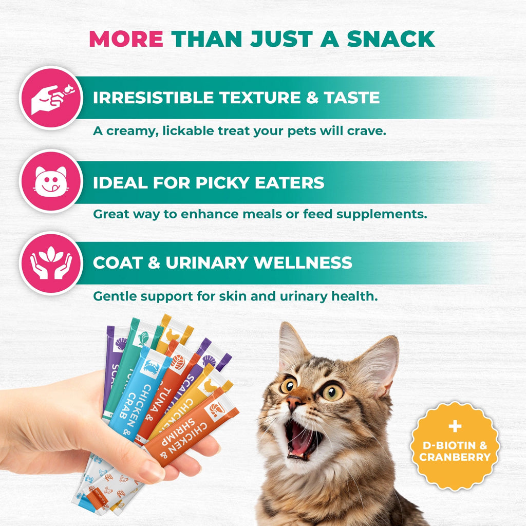 Beloved Pets Chicken & Tuna Mix Creamy Lickable Treats Dual Support for Cats & Dogs, 40-count