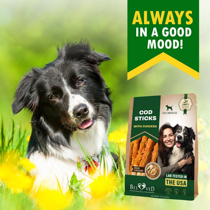 Beloved Pets Cod Sticks with Chicken Dog Chew Treats, 10-oz