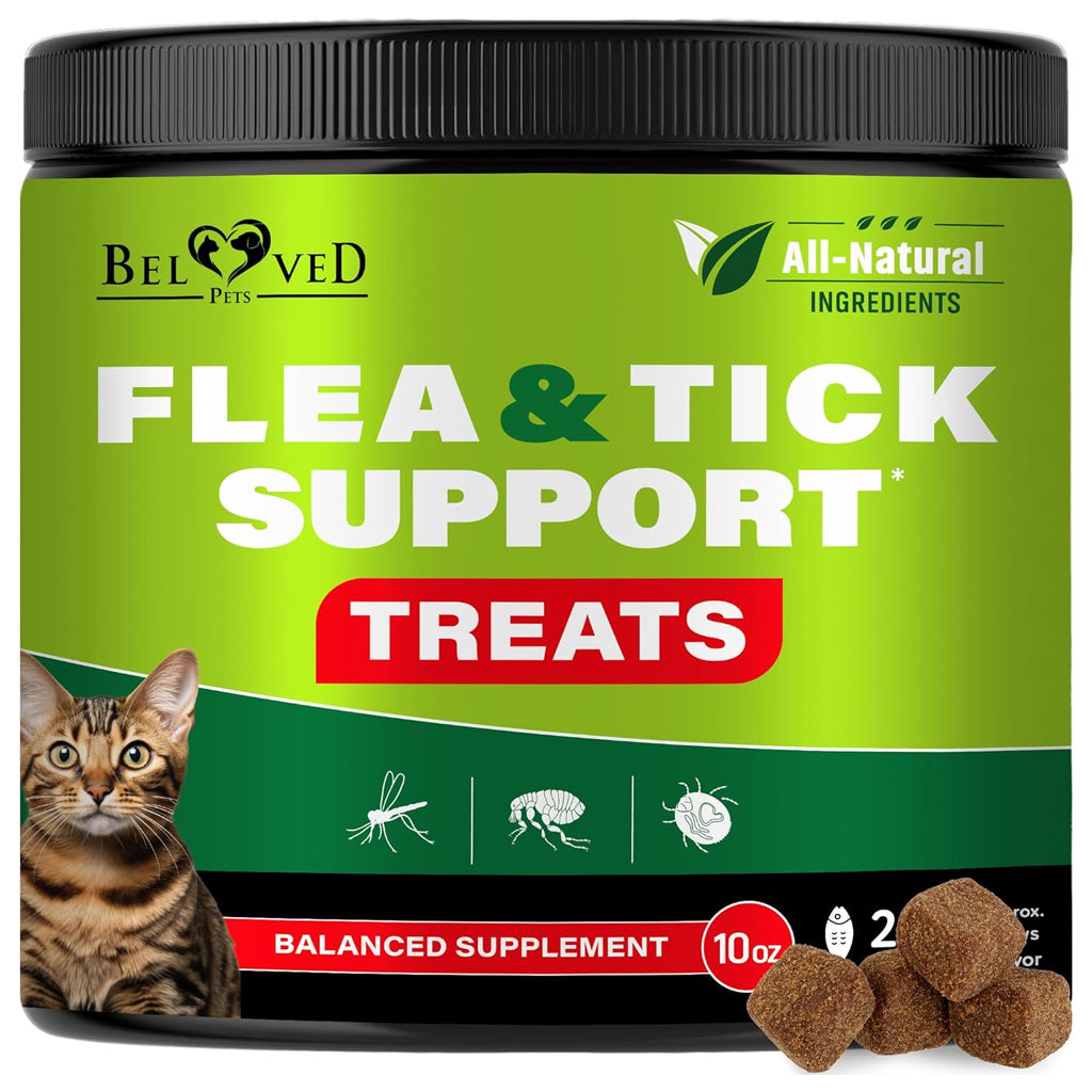 Beloved Pets Flea & Tick Prevention Support Salmon Flavor Treats for Cats, 10-oz