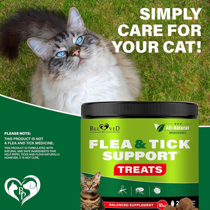 Beloved Pets Flea & Tick Prevention Support Salmon Flavor Treats for Cats, 10-oz