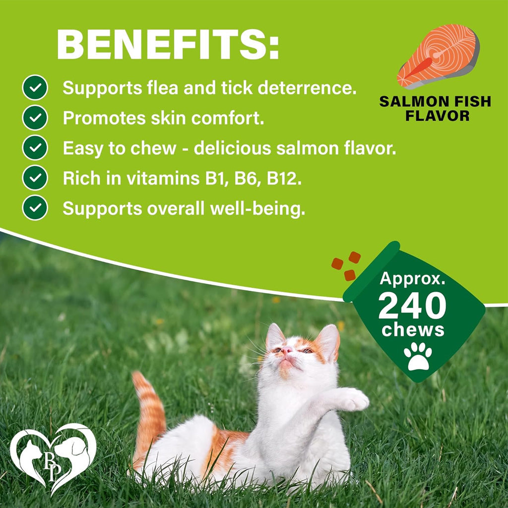 Beloved Pets Flea & Tick Prevention Support Salmon Flavor Treats for Cats, 10-oz