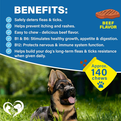 Beloved Pets Flea & Tick Prevention Support Soft Chews for Dogs, 10-oz
