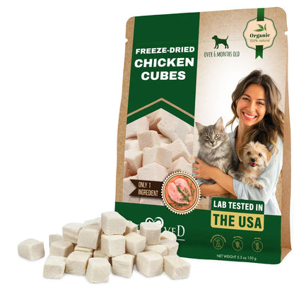 Beloved Pets Freeze-Dried Chicken Cubes Dog & Cat Treats, 5.3-oz
