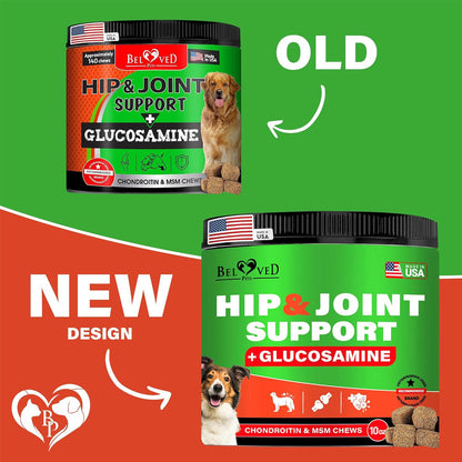 Beloved Pets Glucosamine Bacon Flavored Chews Hip & Joint Support Supplement for Dogs, 10-oz
