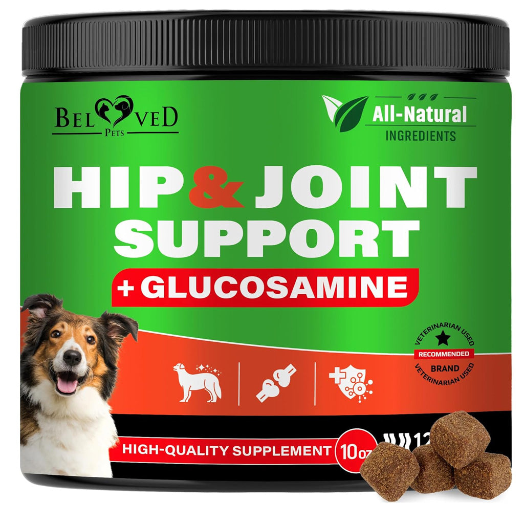 Beloved Pets Glucosamine Bacon Flavored Chews Hip & Joint Support Supplement for Dogs, 10-oz