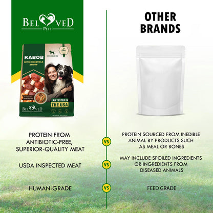 Beloved Pets Kabob with Digestible Sticks, Chicken, Duck & Liver Flavor Dog Treats, 10.6-oz