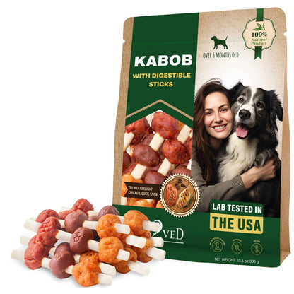 Beloved Pets Kabob with Digestible Sticks, Chicken, Duck & Liver Flavor Dog Treats, 10.6-oz