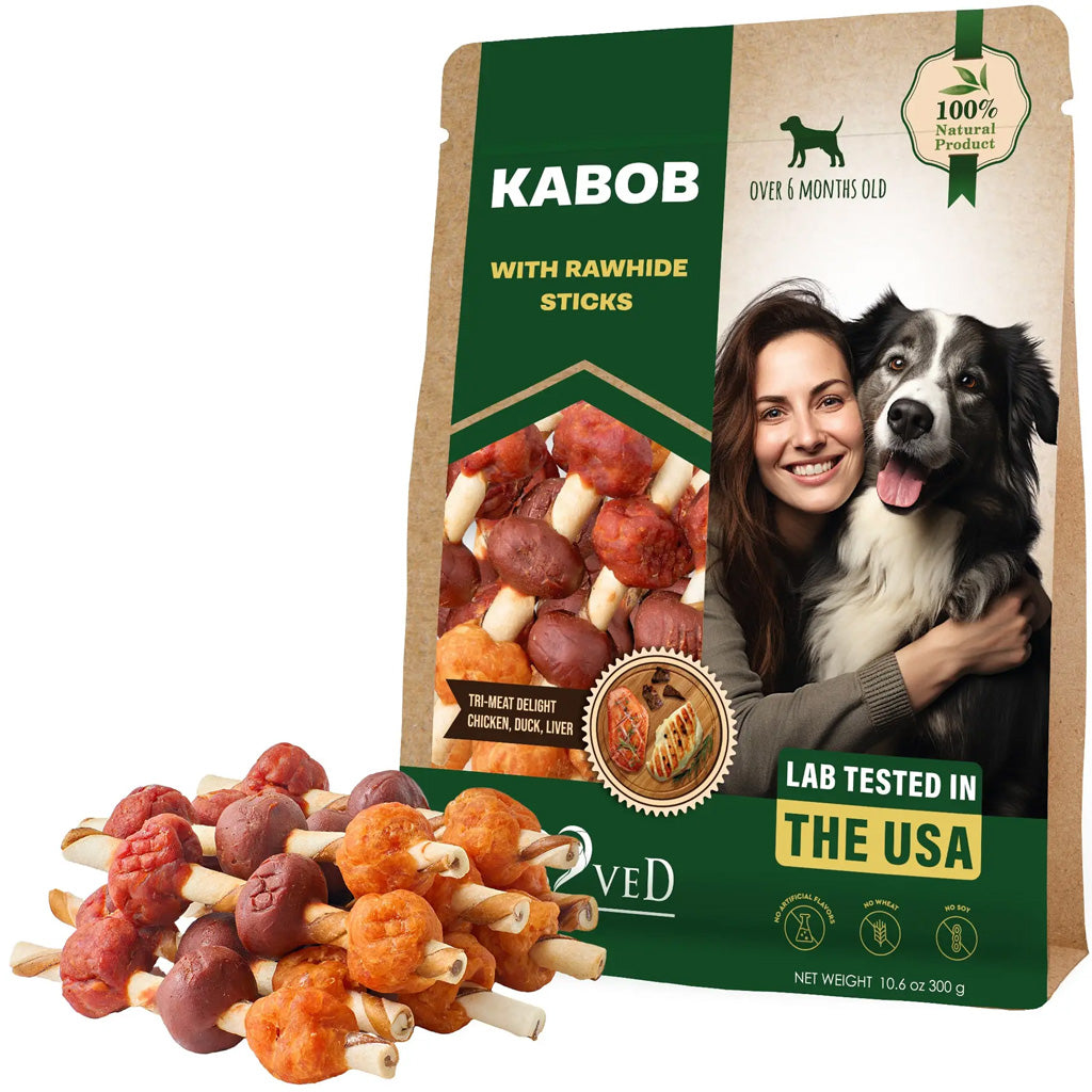 Beloved Pets Kabob with Rawhide Sticks Chicken, Duck & Liver Flavor Dog Treats, 10.6-oz