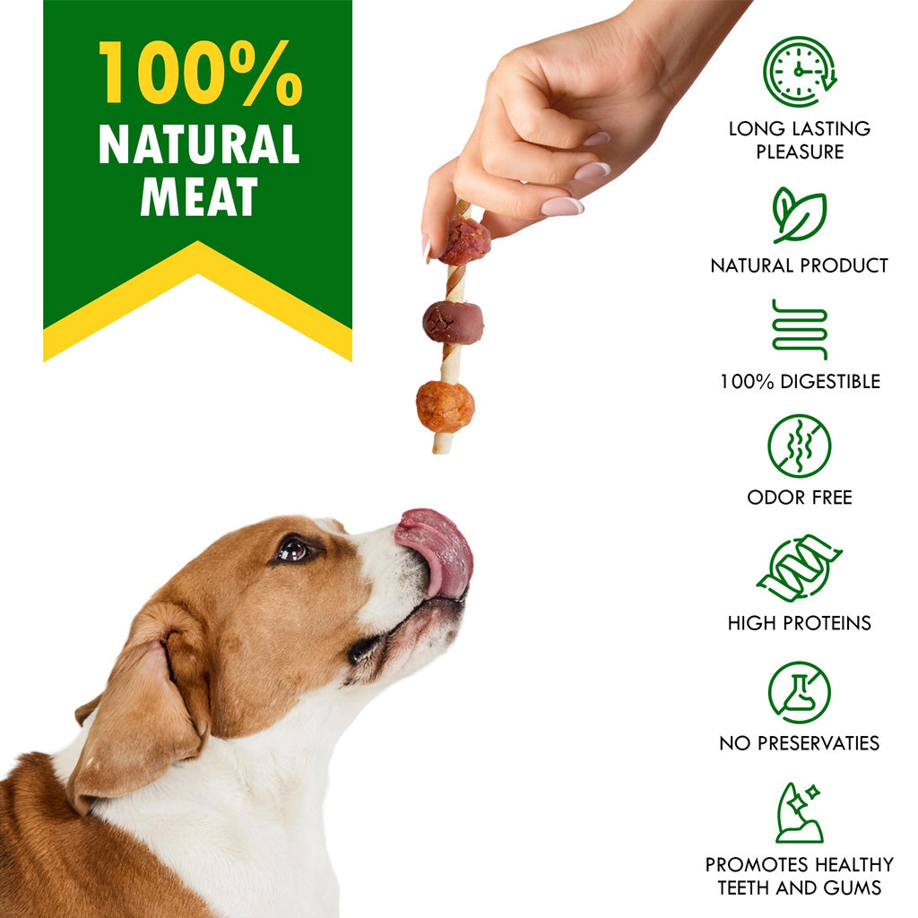 Beloved Pets Kabob with Rawhide Sticks Chicken, Duck & Liver Flavor Dog Treats, 10.6-oz