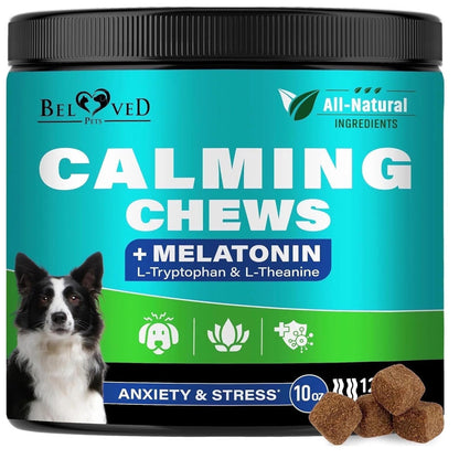 Beloved Pets Melatonin Bacon Flavored Chews Calming Supplement for Dogs, 10-oz