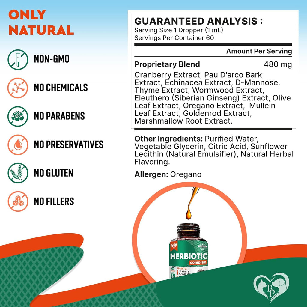 Beloved Pets Natural Herbiotic Liquid Urinary Supplement for Dogs & Cats, 60-mL