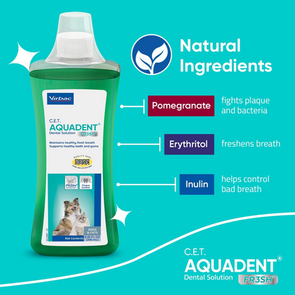 C.E.T. Aquadent Fr3sh Dental Solution Water Additive for Dogs & Cats